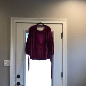 Bright Magenta Velvet Top